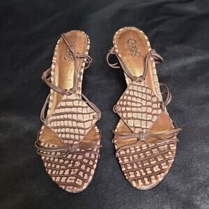 Carlos Santa faux crocodile strappy heels size 8